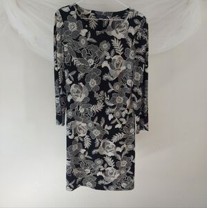 Tommy Hilfiger A-Line Black & White Floral Dress
